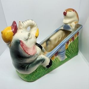 Hand Painted Vintage Ceramic Planter